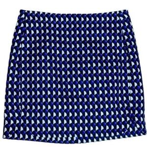 J.Crew Geometric Jacquard Mini Skirt – 100% Cotton, Fully Lined, Size 10
